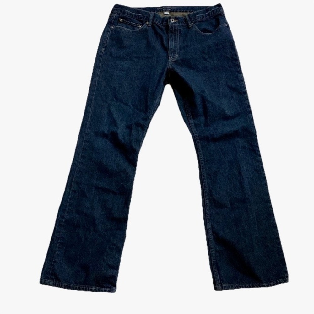 Banana Republic Slim Bootcut Mens Jeans 35x32 (34x31) Dark Wash Blue Denim